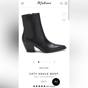 Matisse Sleek Black Ankle Boot